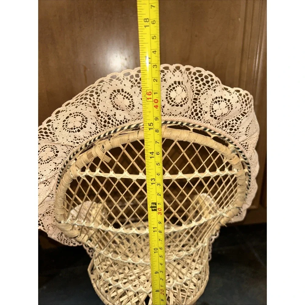 Vintage Mini Wicker Rattan Peacock Chair 15